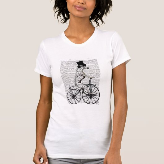 Dalmatiner auf dem Fahrrad T-Shirt (Vorderseite)