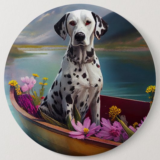Dalmatiner auf dem Paddle: Ein Landschaftliches Ab Button (Vorderseite)