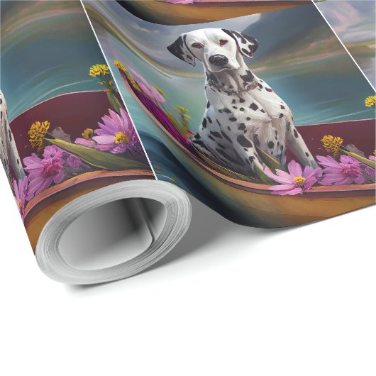 Dalmatiner auf dem Paddle: Ein Landschaftliches Ab Geschenkpapier (Rolleneckpunkt)