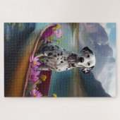 Dalmatiner auf dem Paddle: Ein Landschaftliches Ab Puzzle (Horizontal)