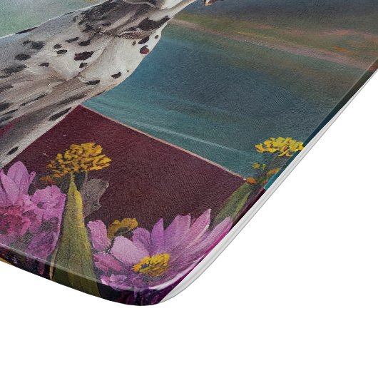 Dalmatiner auf dem Paddle: Ein Landschaftliches Ab Schneidebrett (Ecke)