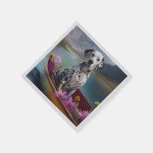 Dalmatiner auf dem Paddle: Ein Landschaftliches Ab Serviette (Ecke)