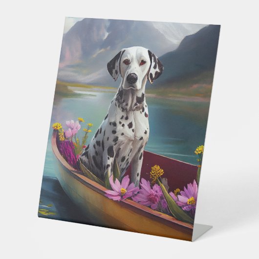 Dalmatiner auf dem Paddle: Ein Landschaftliches Ab Sockelschild (Vorderseite)