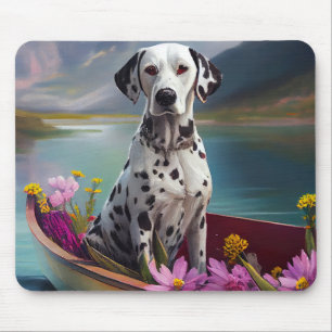 Dalmatiner auf einem Paddel: Ein landschaftliches  Mousepad