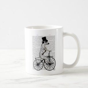 Dalmatiner auf Fahrrad Kaffeetasse