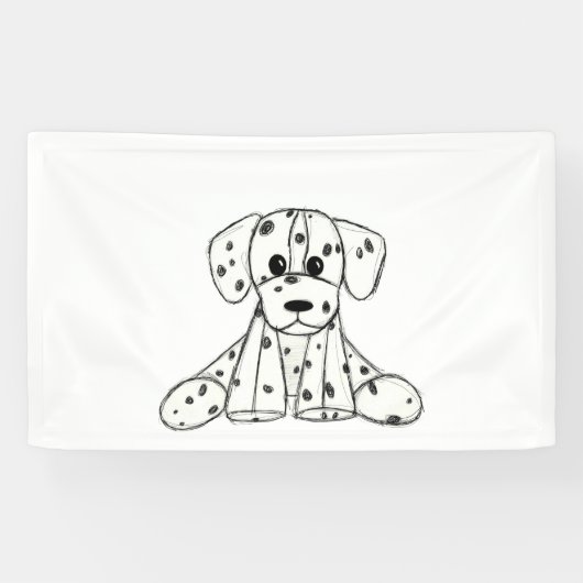 Dalmatiner ausgestopfter Hund zeichnend Kontur ein Banner (Horizontal)