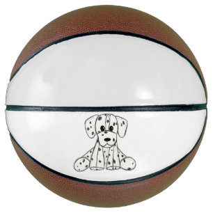 Dalmatiner ausgestopfter Hund zeichnend Kontur ein Basketball