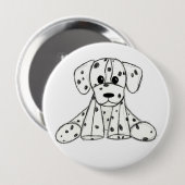 Dalmatiner ausgestopfter Hund zeichnend Kontur ein Button (Vorne & Hinten)