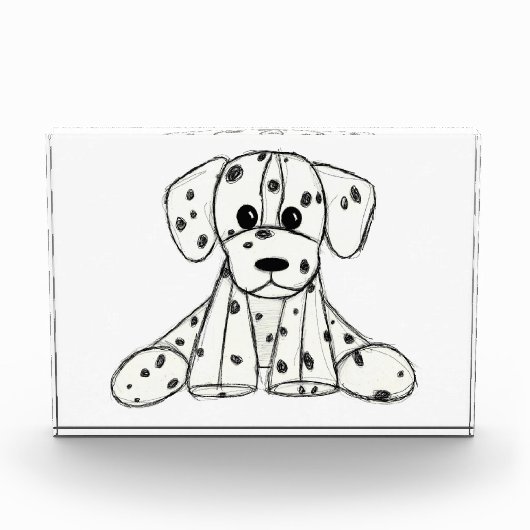 Dalmatiner ausgestopfter Hund zeichnend Kontur ein Fotoblock (Vorderseite)