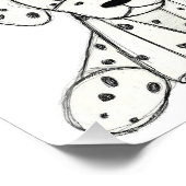 Dalmatiner ausgestopfter Hund zeichnend Kontur ein Fotodruck (Ecke)