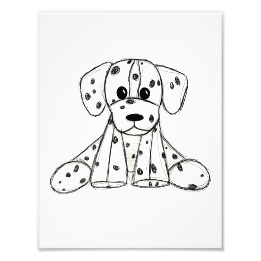 Dalmatiner ausgestopfter Hund zeichnend Kontur ein Fotodruck (Vorne)