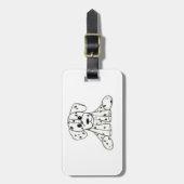 Dalmatiner ausgestopfter Hund zeichnend Kontur ein Gepäckanhänger (Vorderseite vertikal)