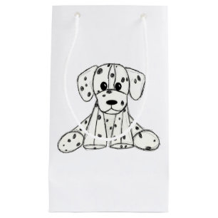 Dalmatiner ausgestopfter Hund zeichnend Kontur ein Kleine Geschenktüte