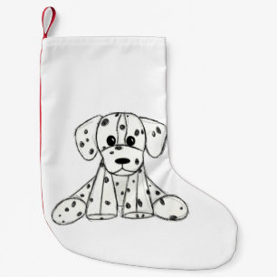 Dalmatiner ausgestopfter Hund zeichnend Kontur ein Kleiner Weihnachtsstrumpf