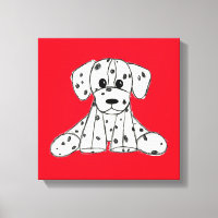 Dalmatiner ausgestopfter Hund zeichnend Kontur ein