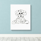 Dalmatiner ausgestopfter Hund zeichnend Kontur ein Leinwanddruck (Insitu (Holzboden))