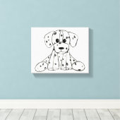 Dalmatiner ausgestopfter Hund zeichnend Kontur ein Leinwanddruck (Insitu (Holzboden))