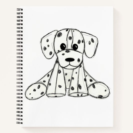 Dalmatiner ausgestopfter Hund zeichnend Kontur ein Notizblock (Vorderseite)