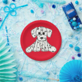 Dalmatiner ausgestopfter Hund zeichnend Kontur ein Pappteller (Party)