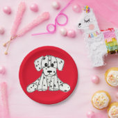 Dalmatiner ausgestopfter Hund zeichnend Kontur ein Pappteller (Party)