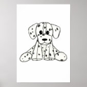 Dalmatiner ausgestopfter Hund zeichnend Kontur ein Poster (Vorne)