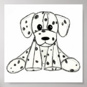 Dalmatiner ausgestopfter Hund zeichnend Kontur ein Poster (Vorne)