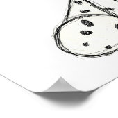 Dalmatiner ausgestopfter Hund zeichnend Kontur ein Poster (Ecke)