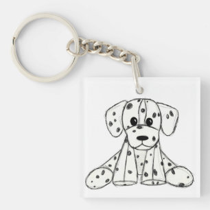 Dalmatiner ausgestopfter Hund zeichnend Kontur ein Schlüsselanhänger