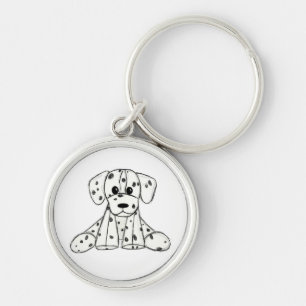 Dalmatiner ausgestopfter Hund zeichnend Kontur ein Schlüsselanhänger