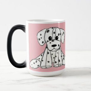 Dalmatiner ausgestopfter Hund zeichnend Kontur ein Verwandlungstasse
