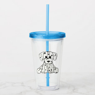 Dalmatiner ausgestopfter Hund Zeichnung Umriss ein Acryltrinkbecher