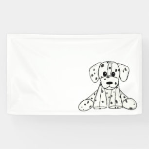 Dalmatiner ausgestopfter Hund Zeichnung Umriss ein Banner