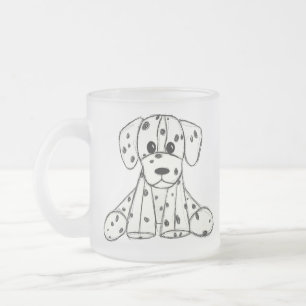 Dalmatiner ausgestopfter Hund Zeichnung Umriss ein Mattglastasse