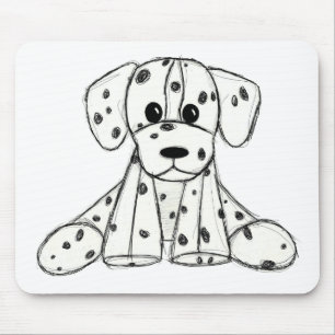 Dalmatiner ausgestopfter Hund Zeichnung Umriss ein Mousepad