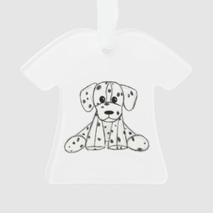 Dalmatiner ausgestopfter Hund Zeichnung Umriss ein Ornament