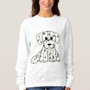 Dalmatiner ausgestopfter Hund Zeichnung Umriss ein Sweatshirt