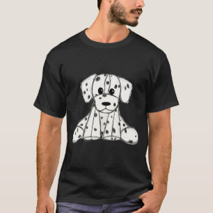 Dalmatiner ausgestopfter Hund Zeichnung Umriss ein T-Shirt
