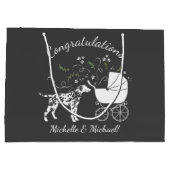 Dalmatiner Baby Dusche Hund Silhouette Große Geschenktüte (Rückseite)