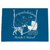Dalmatiner Baby Shower Welpenhund Große Geschenktüte (Vorderseite)