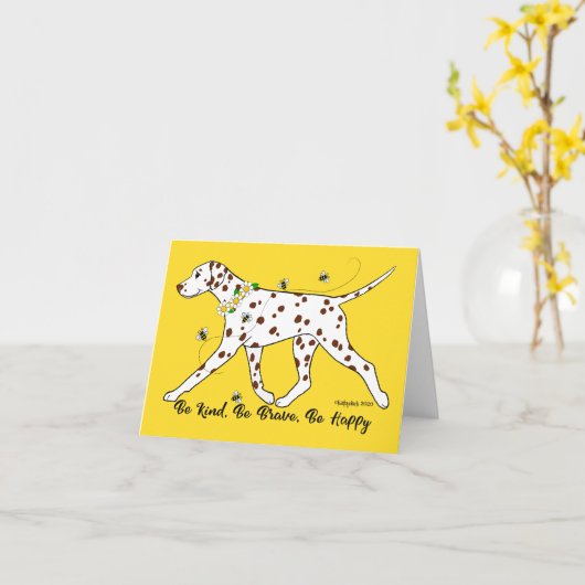 Dalmatiner Bekind Karte (Gelbe Blume)