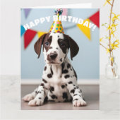 Dalmatiner Birthday Party Karte (Gelbe Blume)