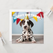 Dalmatiner Birthday Party Karte (Vorderseite/Rückseite Beispiel)