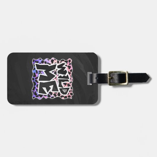 Dalmatiner Black and Pink Wild Me Gepäckanhänger (Vorderseite horizontal)