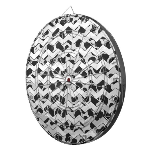 Dalmatiner Black and White Chvron Dartscheibe (Vorderseite rechts)
