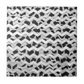 Dalmatiner Black and White Chvron Fliese (Vorderseite)