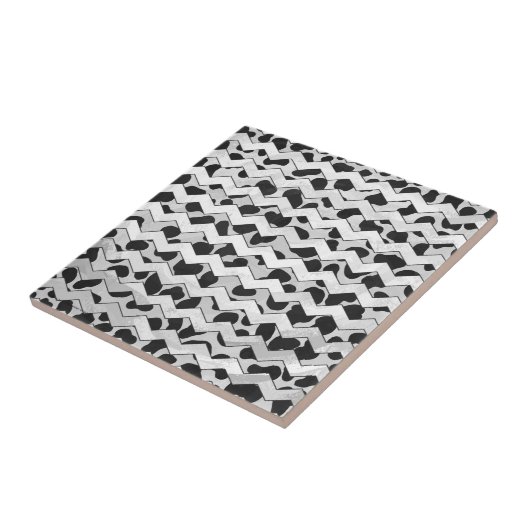 Dalmatiner Black and White Chvron Fliese (Seite)