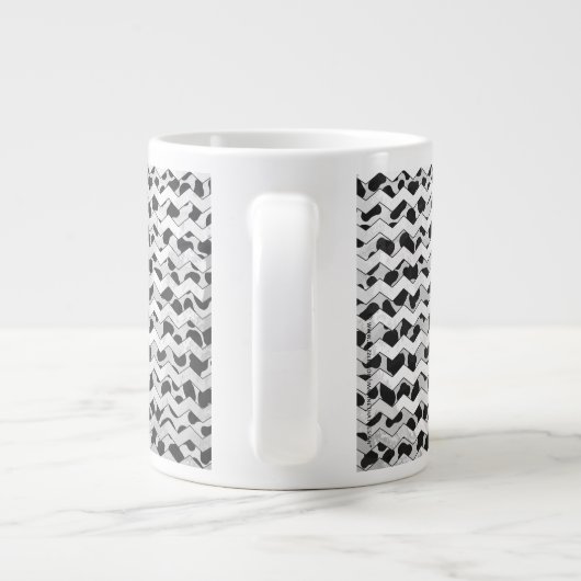 Dalmatiner Black and White Chvron Jumbo-Tasse (Rückseite)