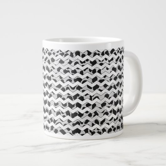 Dalmatiner Black and White Chvron Jumbo-Tasse (Vorderseite Rechts)
