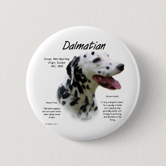 Dalmatiner (blk) Historie Design Button (Vorderseite)