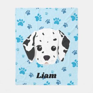 Dalmatiner Blue Paw Drucken Personalisierte Kinder Fleecedecke